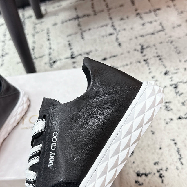 JIMMY CHOO 26S SNEAKERS IN BLACK CALFSKIN AND SUEDE