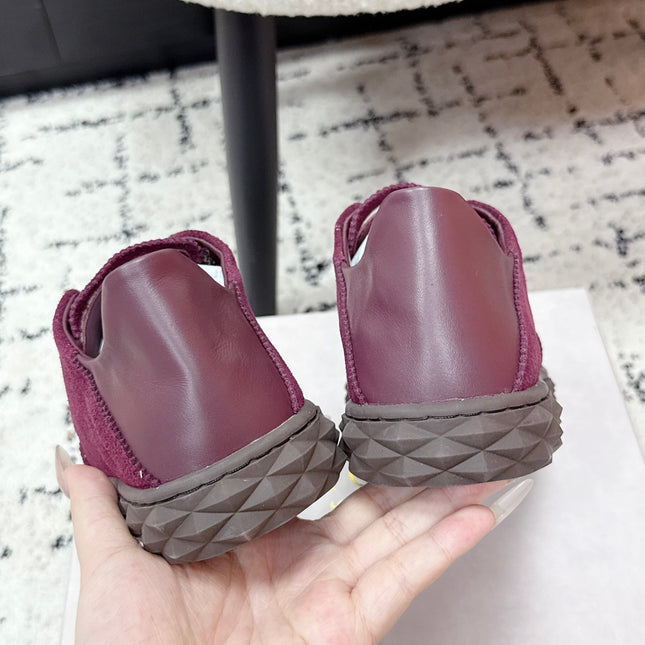 JIMMY CHOO 26S SNEAKERS IN DARK RED SUEDE