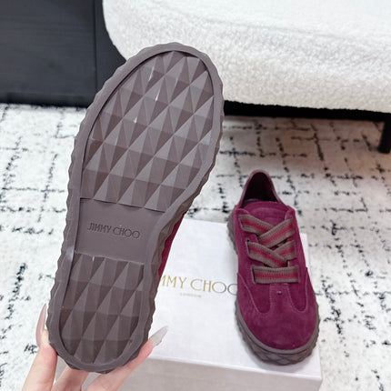 JIMMY CHOO 26S SNEAKERS IN DARK RED SUEDE