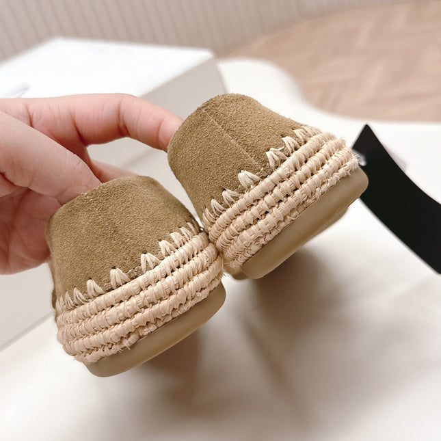 PRADA 26S MARY JANE ESPADRILLES SHOES IN BROWN SUEDE WITH LOGO