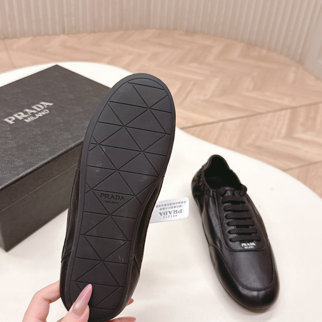 PRADA 26S MARY JANE SHOES IN BLACK CALFSKIN
