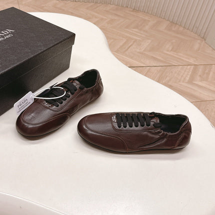 PRADA 26S MARY JANE SHOES IN DARK BROWN CALFSKIN