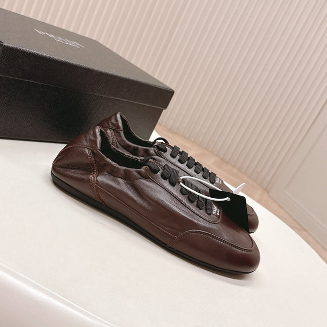 PRADA 26S MARY JANE SHOES IN DARK BROWN CALFSKIN