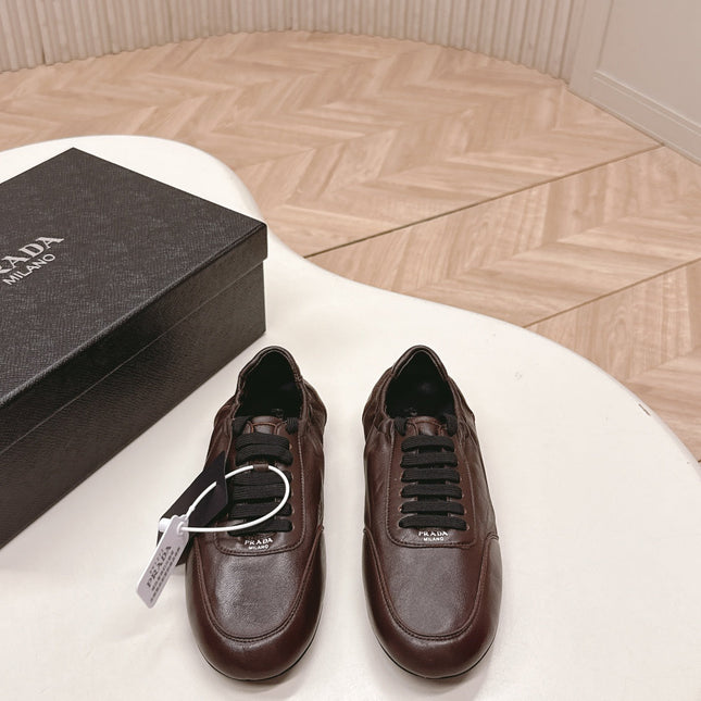 PRADA 26S MARY JANE SHOES IN DARK BROWN CALFSKIN