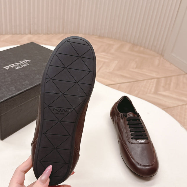 PRADA 26S MARY JANE SHOES IN DARK BROWN CALFSKIN