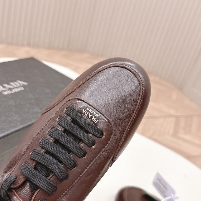 PRADA 26S MARY JANE SHOES IN DARK BROWN CALFSKIN