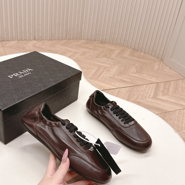 PRADA 26S MARY JANE SHOES IN DARK BROWN CALFSKIN