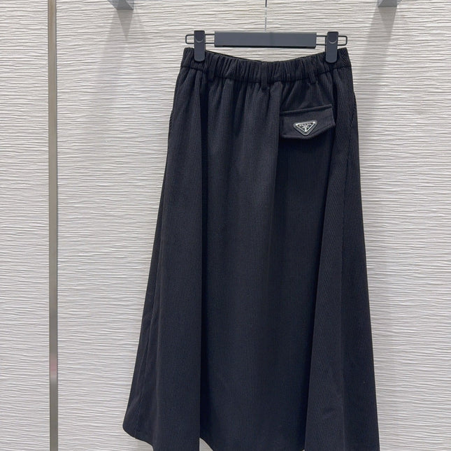 PRADA 25S A-LINE PLAID VELVET SKIRT 256