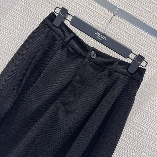 PRADA 25S A-LINE PLAID VELVET SKIRT 256