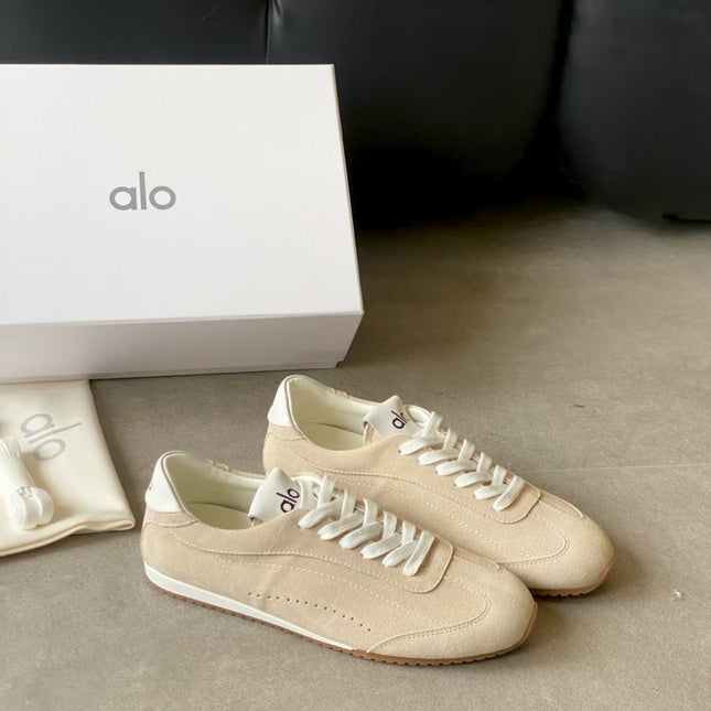 ALO 25S SUNSET SNEAKER IN BEIGE SUEDE