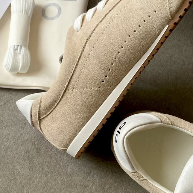 ALO 25S SUNSET SNEAKER IN BEIGE SUEDE