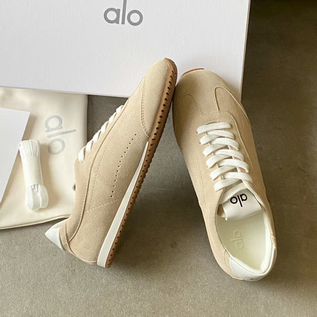 ALO 25S SUNSET SNEAKER IN BEIGE SUEDE