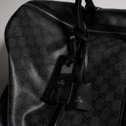GUCCI 26S DUFFLE BAG 52 IN BLACK CANVAS