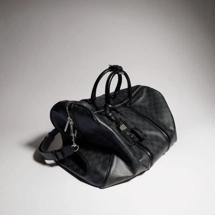 GUCCI 26S DUFFLE BAG 52 IN BLACK CANVAS