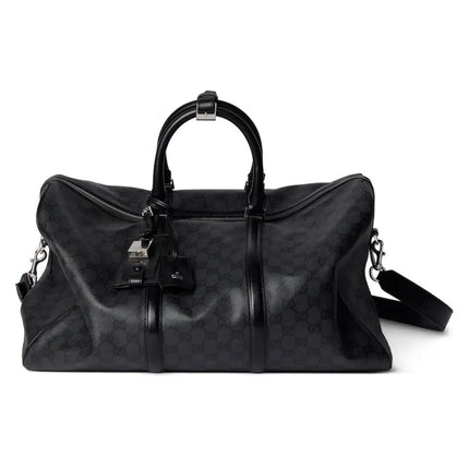 GUCCI 26S DUFFLE BAG 52 IN BLACK CANVAS