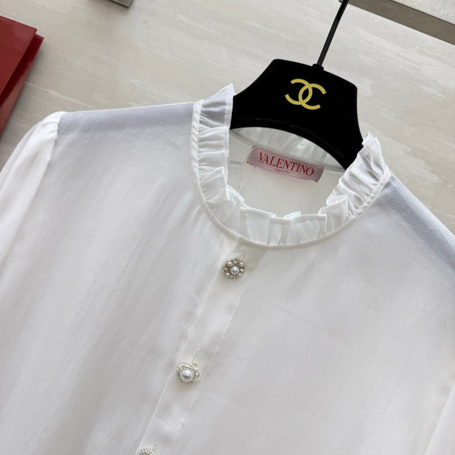 VALENTINO 26S RUFFLED COLLAR SHIRT 128