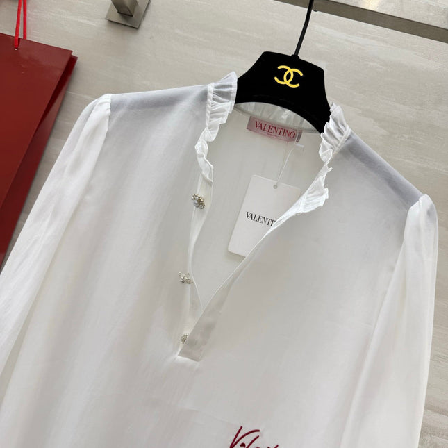 VALENTINO 26S RUFFLED COLLAR SHIRT 128