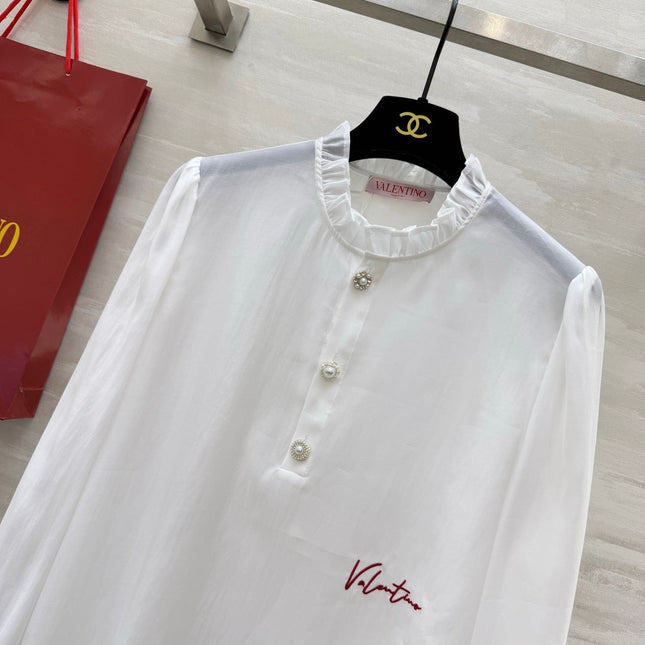 VALENTINO 26S RUFFLED COLLAR SHIRT 128