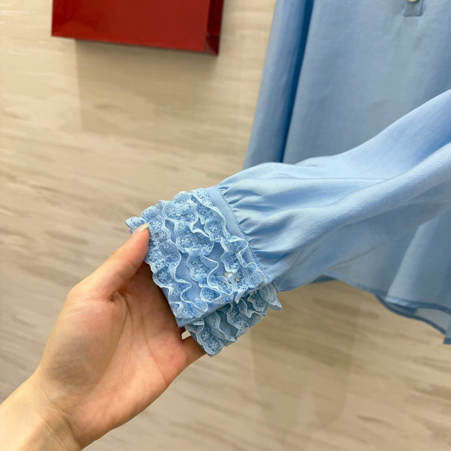 VALENTINO 26S RUFFLED COLLAR SHIRT 127