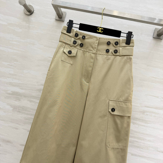 ZIMMERMANN 26S HIGH-WAIST WIDE-LEG CARGO PANTS STYLE 42