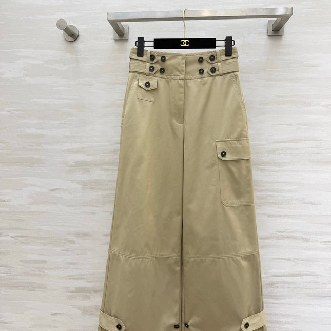 ZIMMERMANN 26S HIGH-WAIST WIDE-LEG CARGO PANTS STYLE 42