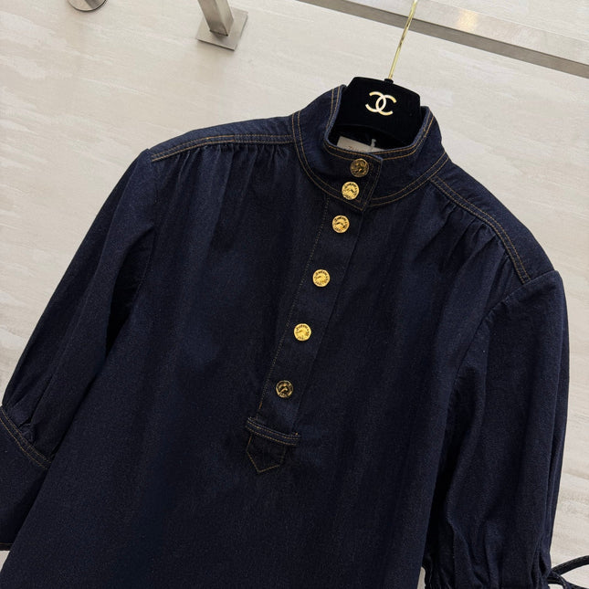 ZIMMERMANN 26S STAND COLLAR DENIM SHIRT STYLE 41