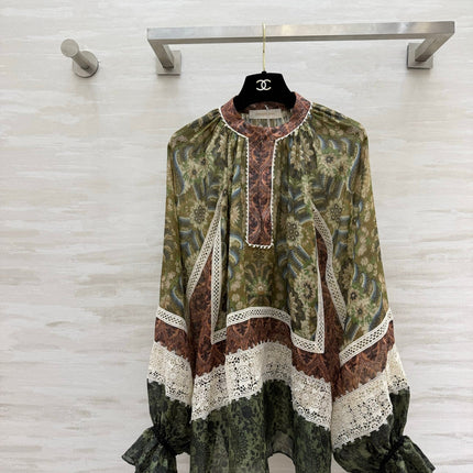 ZIMMERMANN 26S INTO THE EAST PATTERNED BLOUSE 317553