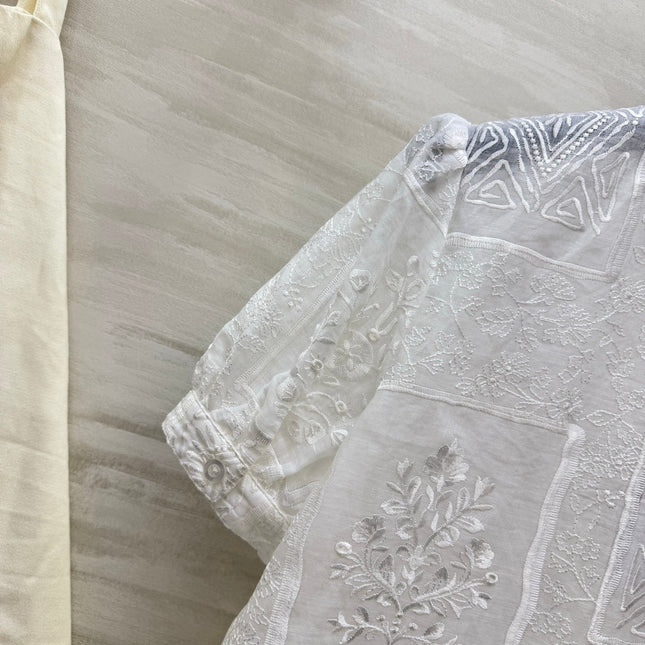 CELINE 26S EMBROIDERED SHORT-SLEEVE SHIRT 450