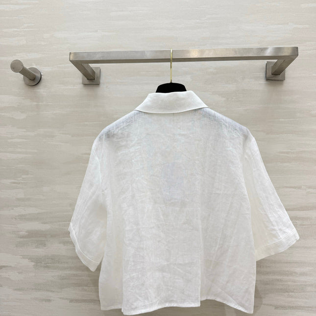CELINE 26S WHITE SHORT-SLEEVE SHIRT 414