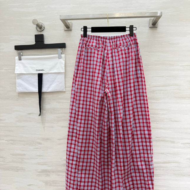 CHANEL 26S PLAID WIDE-LEG PANTS 1445