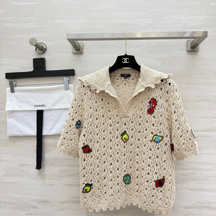 CHANEL 26S KNIT COLLARED TOP 1424