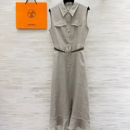 HERMES 26S SLEEVELESS DRESS 662