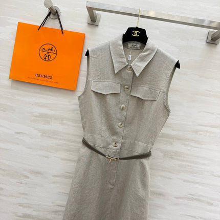HERMES 26S SLEEVELESS DRESS 662