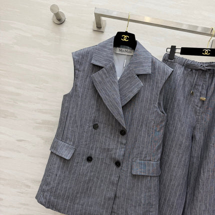 MAXMARA 26S SLEEVELESS BLAZER & WIDE-LEG PANTS SET 352