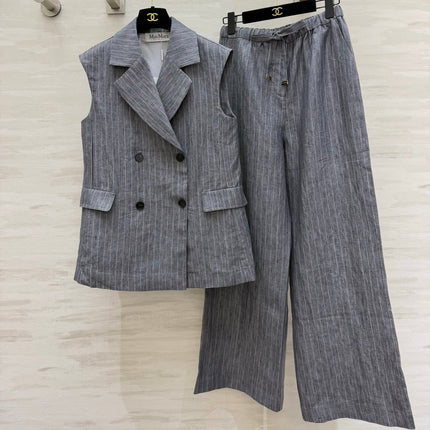 MAXMARA 26S SLEEVELESS BLAZER & WIDE-LEG PANTS SET 352