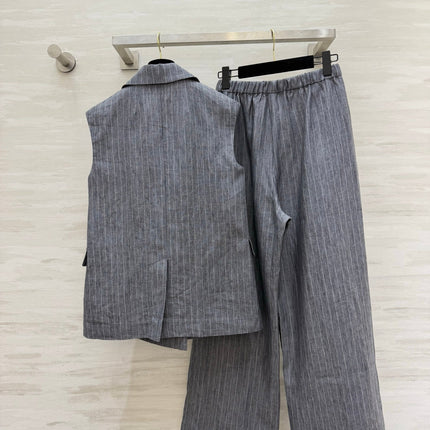 MAXMARA 26S SLEEVELESS BLAZER & WIDE-LEG PANTS SET 352