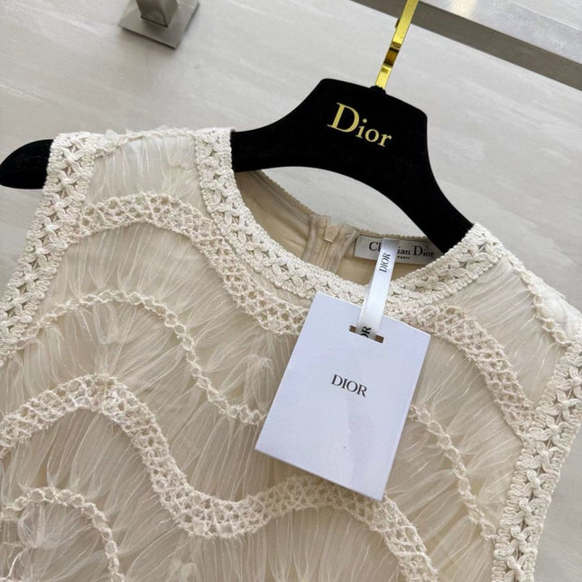 DIOR 26S SLEEVELESS LACE MAXI DRESS 1400