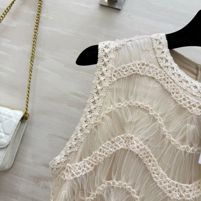 DIOR 26S SLEEVELESS LACE MAXI DRESS 1400