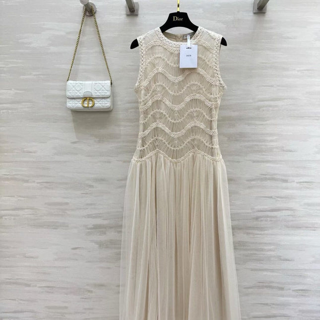 DIOR 26S SLEEVELESS LACE MAXI DRESS 1400