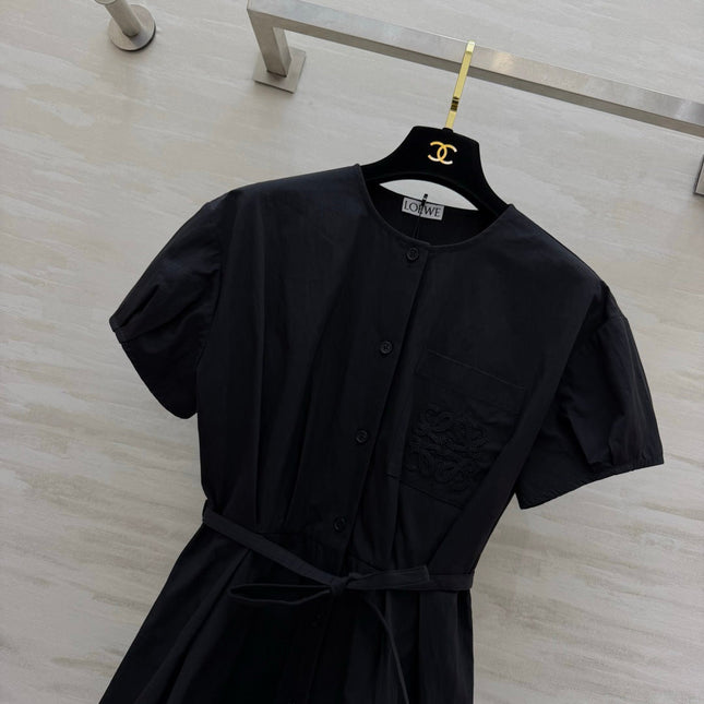 LOEWE 26S BELTED PUFF-SLEEVE SHIRT DRESS 565