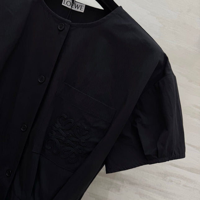 LOEWE 26S BELTED PUFF-SLEEVE SHIRT DRESS 565