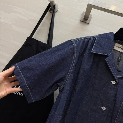 YSL 26S SHORT SLEEVE DENIM SHIRT & SHORTS SET 437