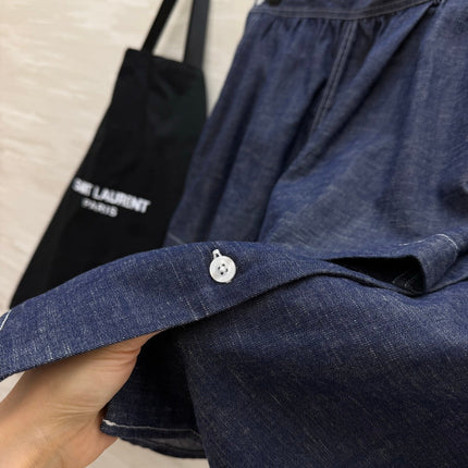 YSL 26S SHORT SLEEVE DENIM SHIRT & SHORTS SET 437