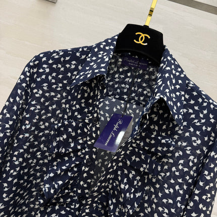 RALPH LAUREN 26S PRINTED SILK SHIRT 759