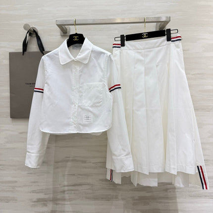 THOM 26S CROPPED SHIRT & PLEATED SKIRT SET 311