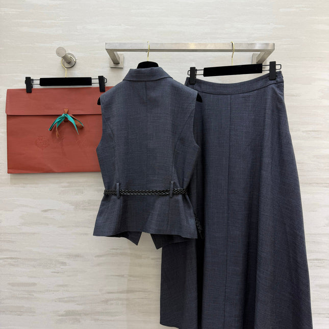 LORO PIANA 26S SLEEVELESS VEST & MAXI SKIRT SET 893