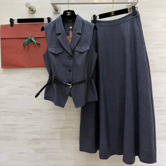 LORO PIANA 26S SLEEVELESS VEST & MAXI SKIRT SET 893