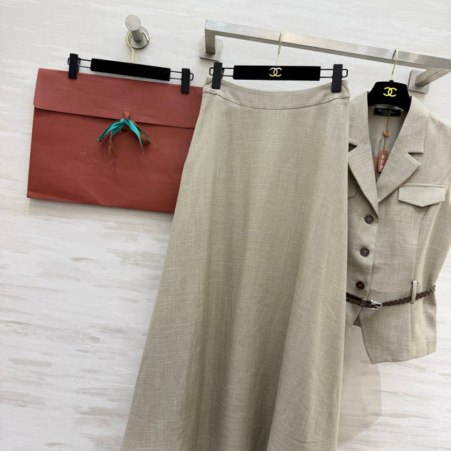 LORO PIANA 26S SLEEVELESS VEST & MAXI SKIRT SET 892