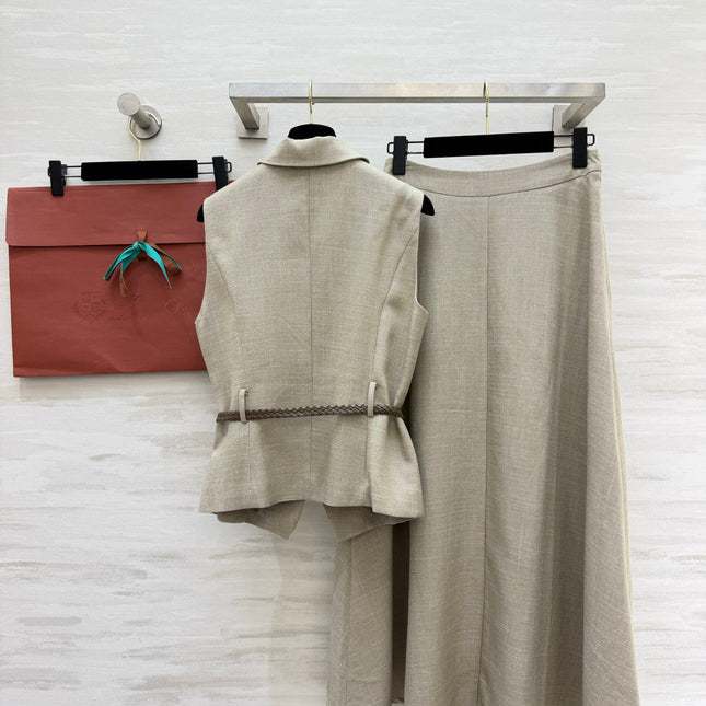 LORO PIANA 26S SLEEVELESS VEST & MAXI SKIRT SET 892