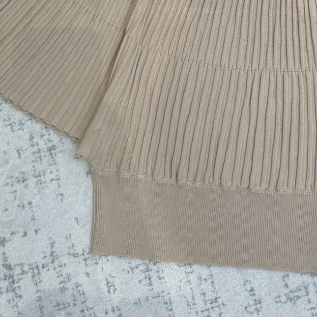 MIUMIU 26S PLEATED SHORT-SLEEVED SWEATER STYLE 1109